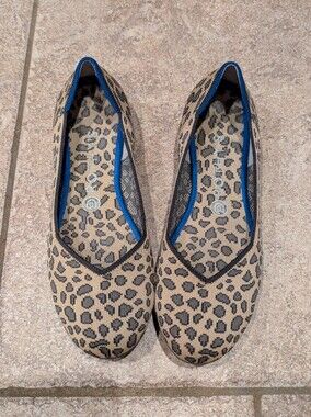 Rothy's Rounded Flat Cheetah Shoes Size 9